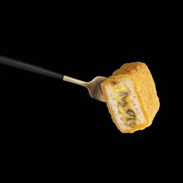 jalapeno e ceddar in carrozza su forchetta