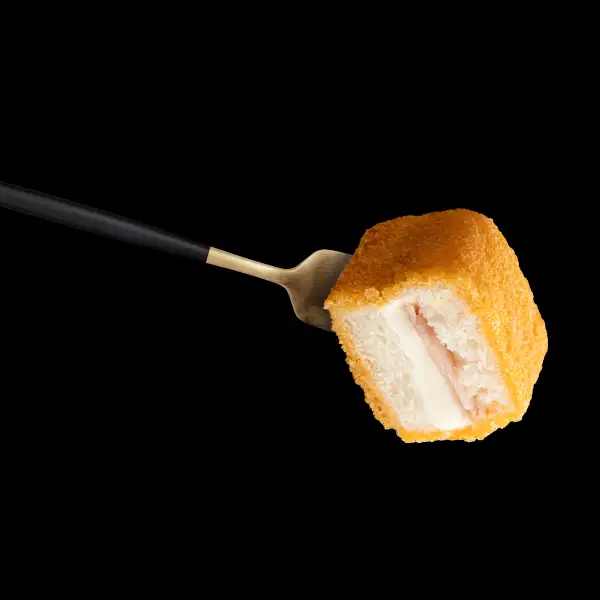 mozzarella in carrozza su forchetta