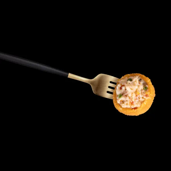 ricottini al pomodoro su forchetta