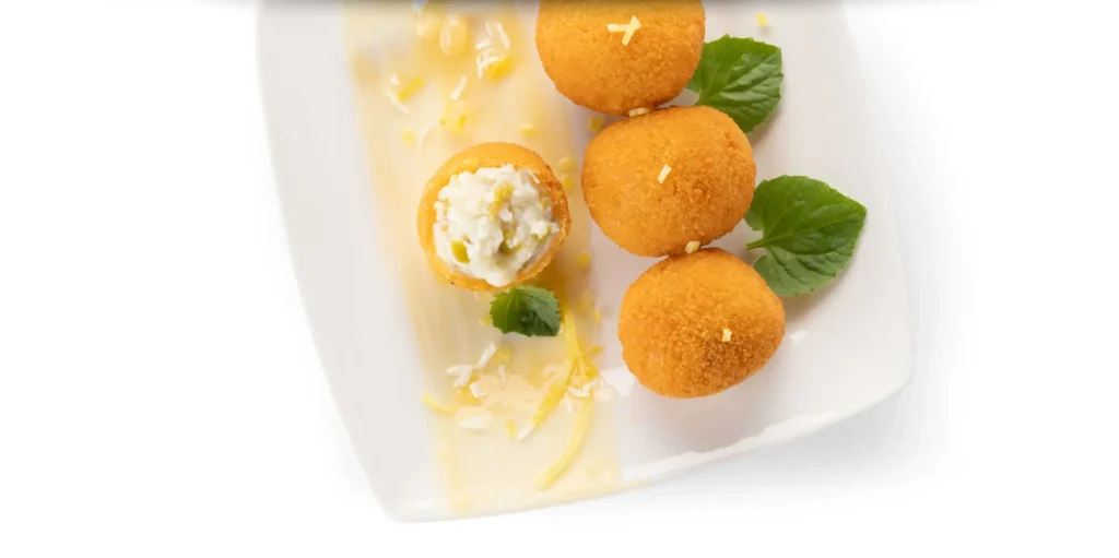 composizione su piatto ricottini al limone